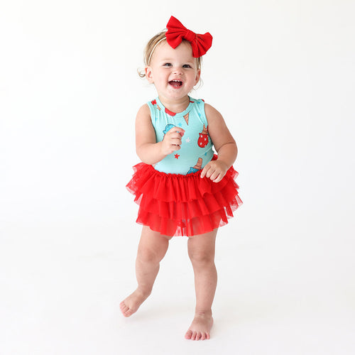 Happy Fourth Racerback Tulle Skirt Bodysuit Dress