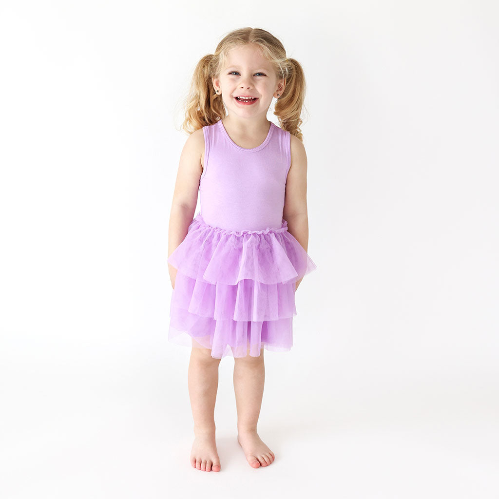 Springtime Lilac Racerback Tulle Dress