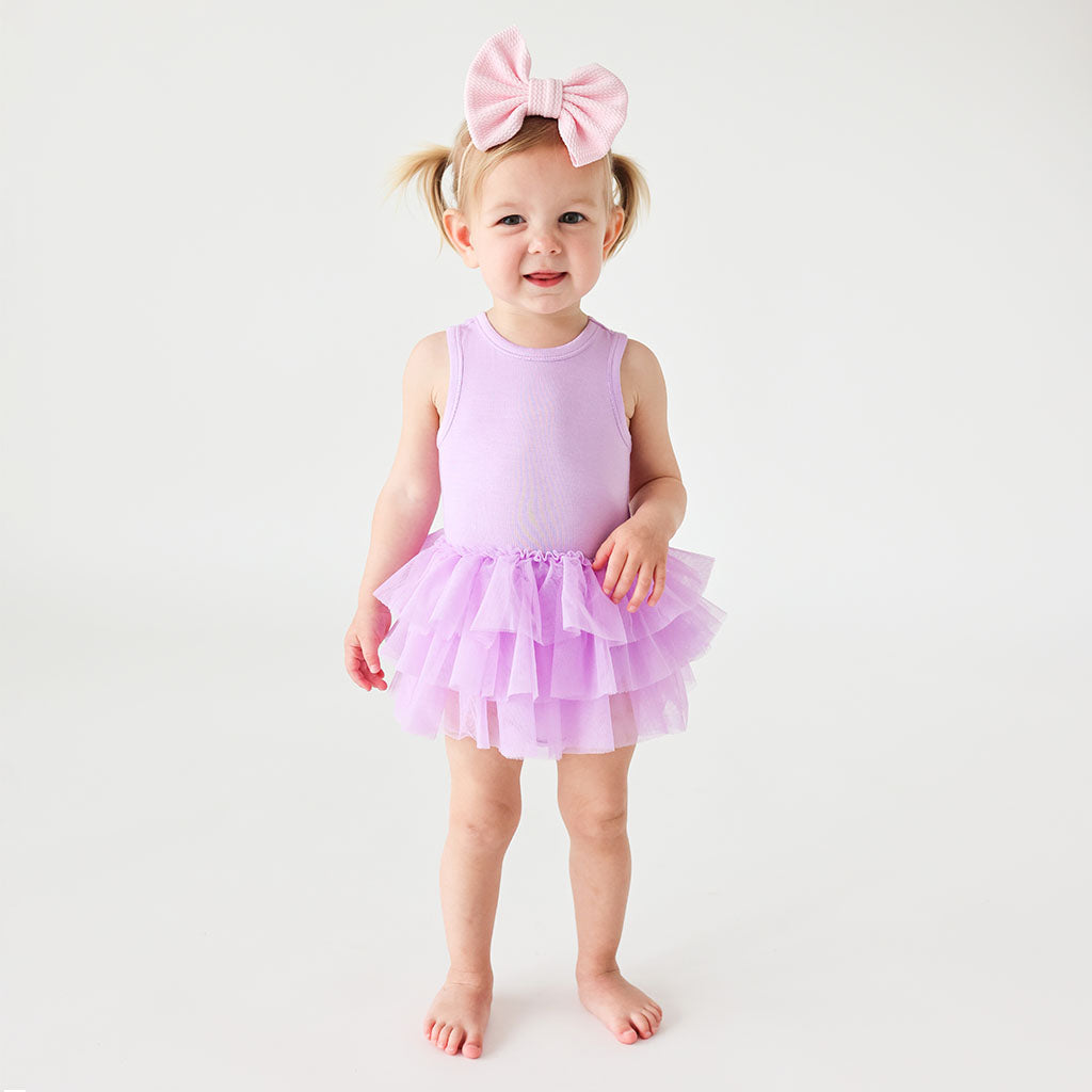 Springtime Lilac Racerback Tulle Skirt Bodysuit Dress