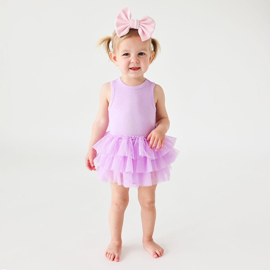 Springtime Lilac Racerback Tulle Skirt Bodysuit Dress