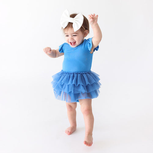 Western Blue Tulle Bodysuit Dress