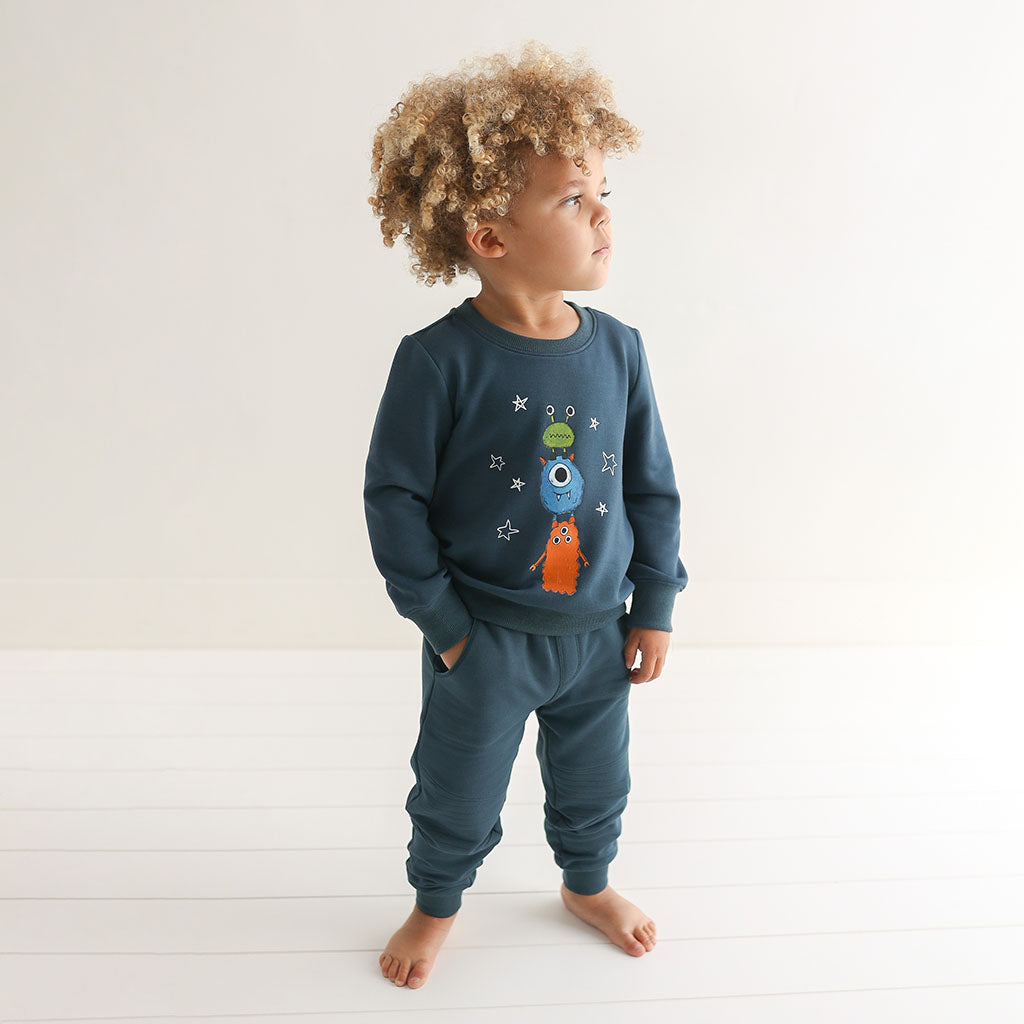 Spacelings Blue Fleece Moto Joggers