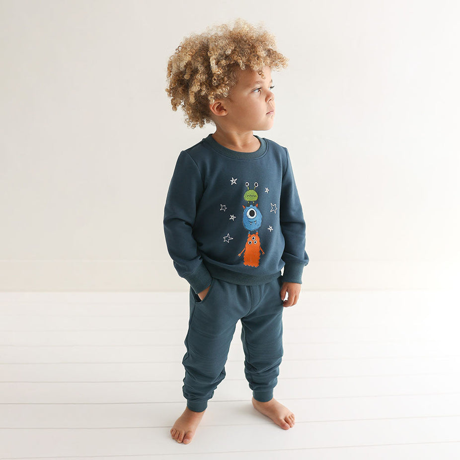 Spacelings Blue Fleece Moto Joggers