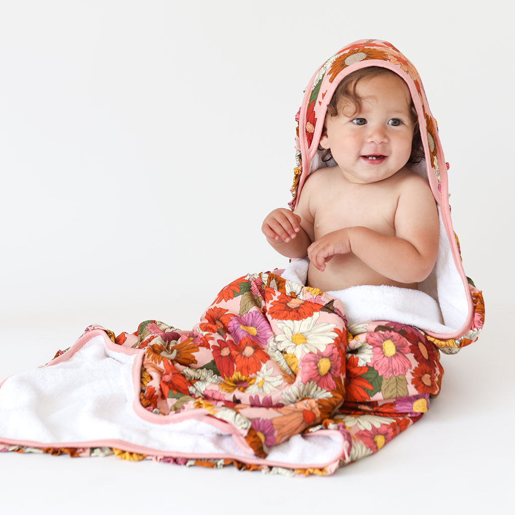 Della Ruffled Hooded Towel