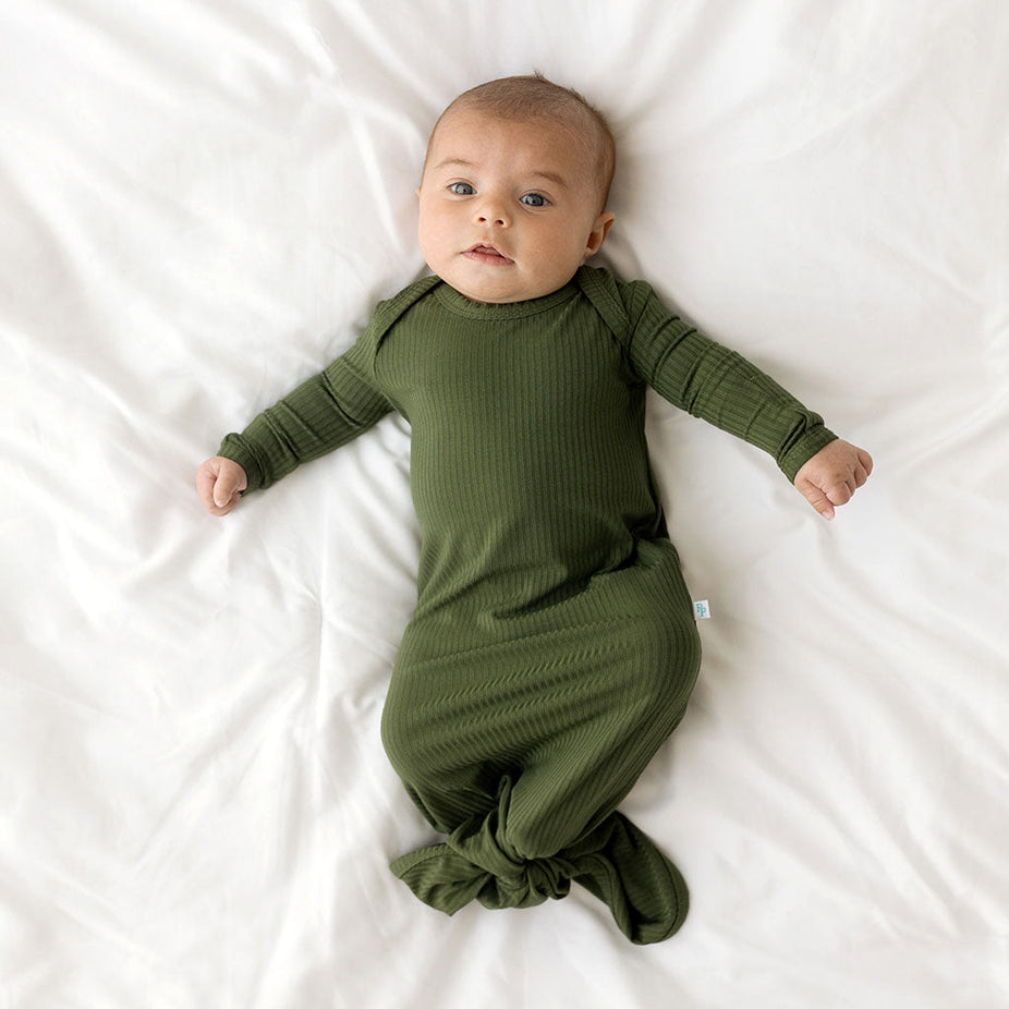 Pine Ribbed Knotted Gown