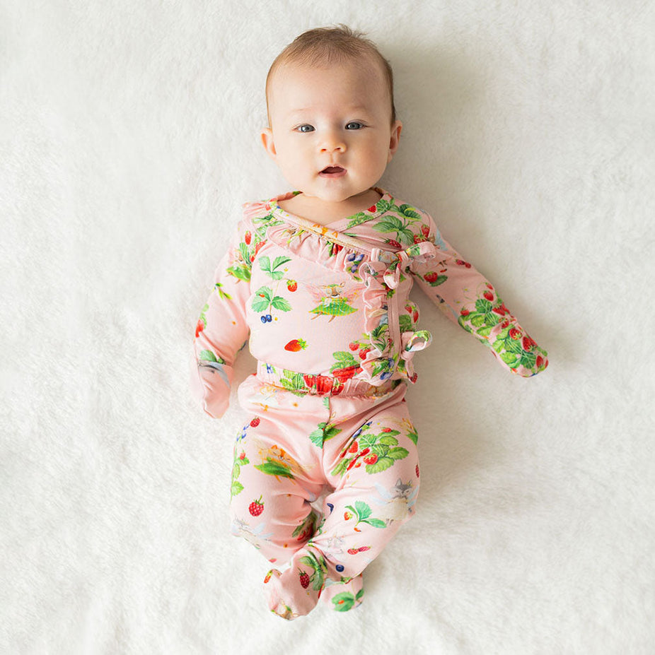 Annabelle Ruffled Tie-Front Kimono Set