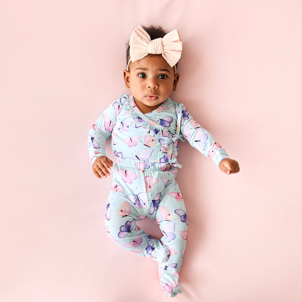 Bebe Ruffled Tie-Front Kimono Set