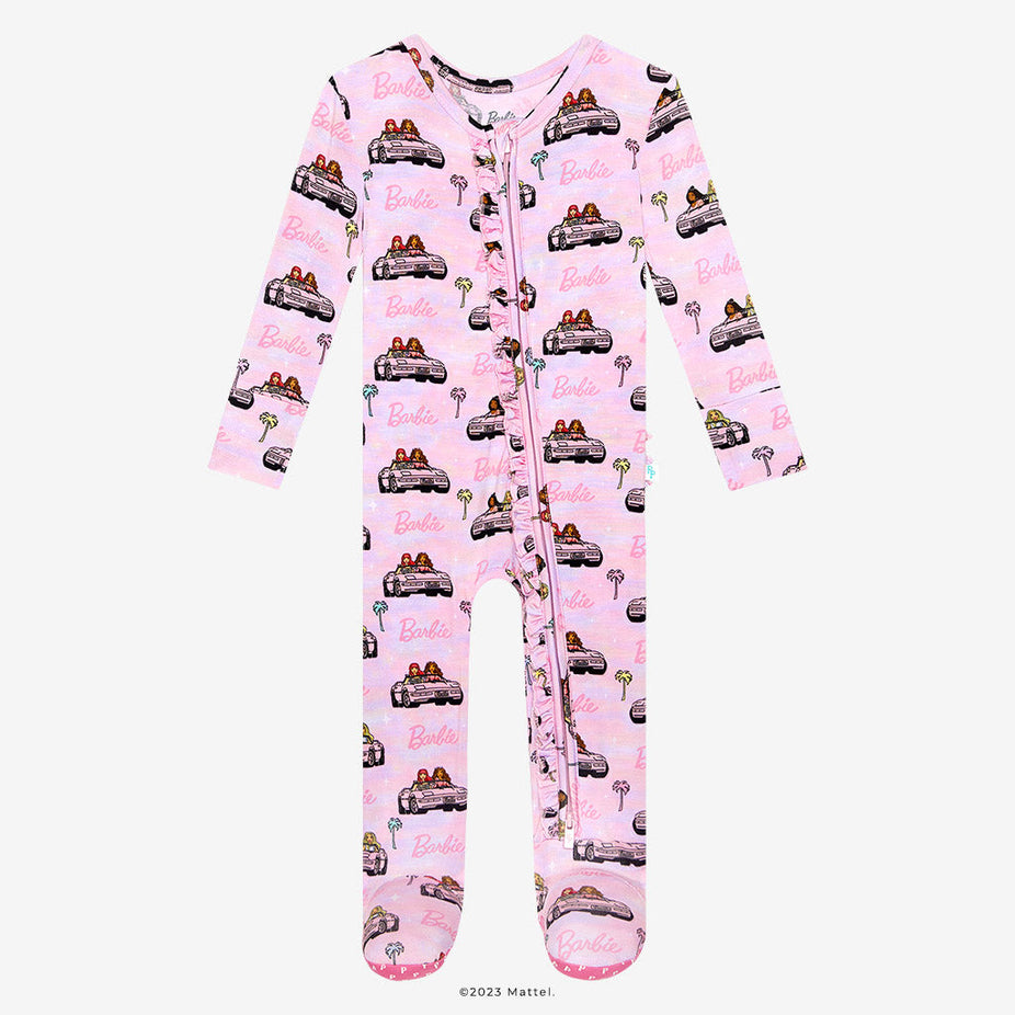 Cruisin' Barbie™ Footie Ruffled Zippered One Piece