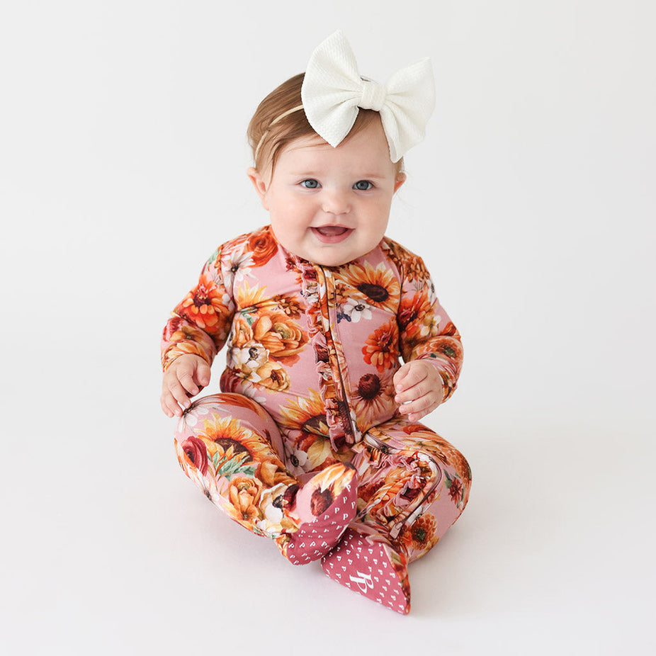Brigitta Footie Ruffled Zippered One Piece
