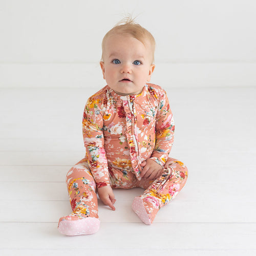 Celia Footie Ruffled Zippered One Piece