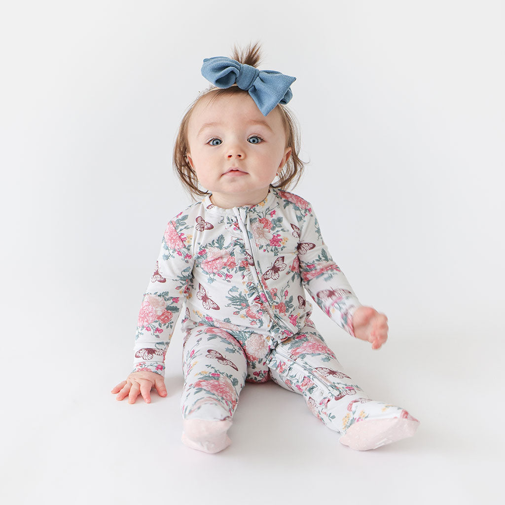 Constance Footie Ruffled Zippered One Piece