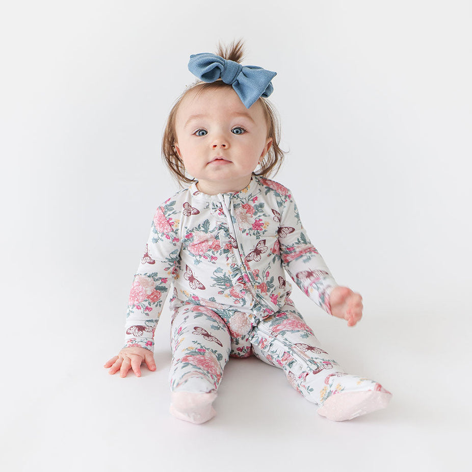 Constance Footie Ruffled Zippered One Piece