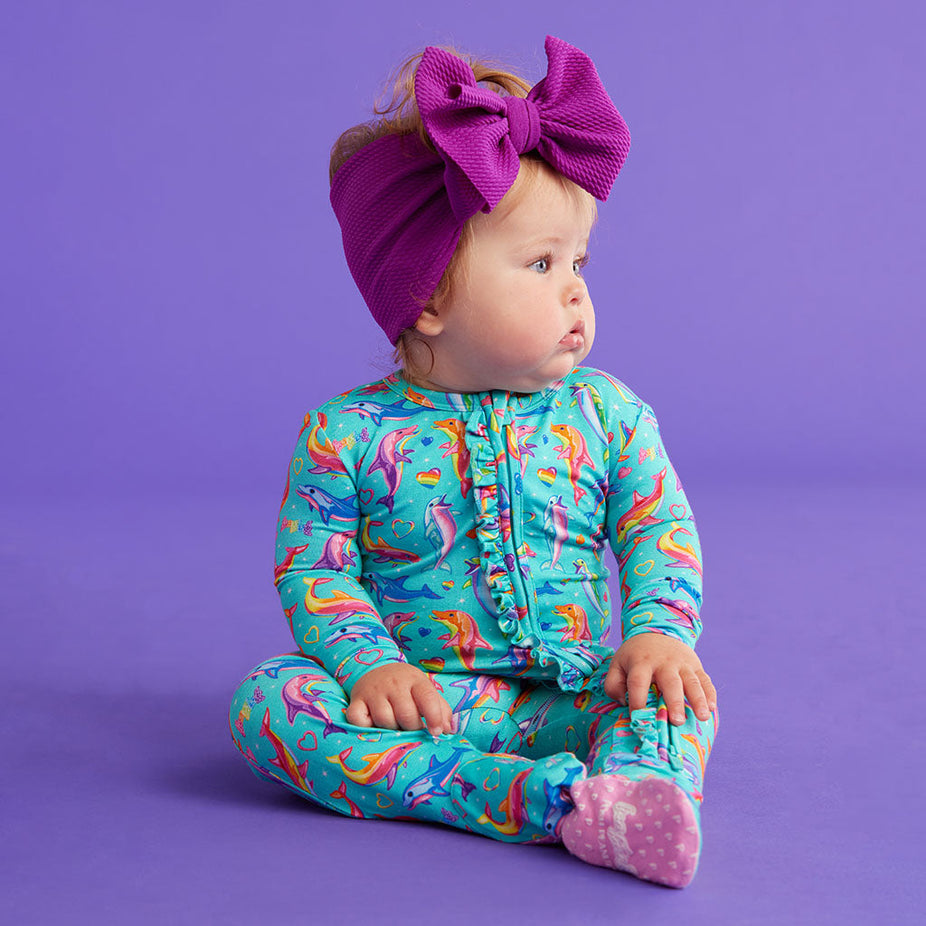 Lisa Frank® Dancing Dolphins™ Footie Ruffled Zippered One Piece