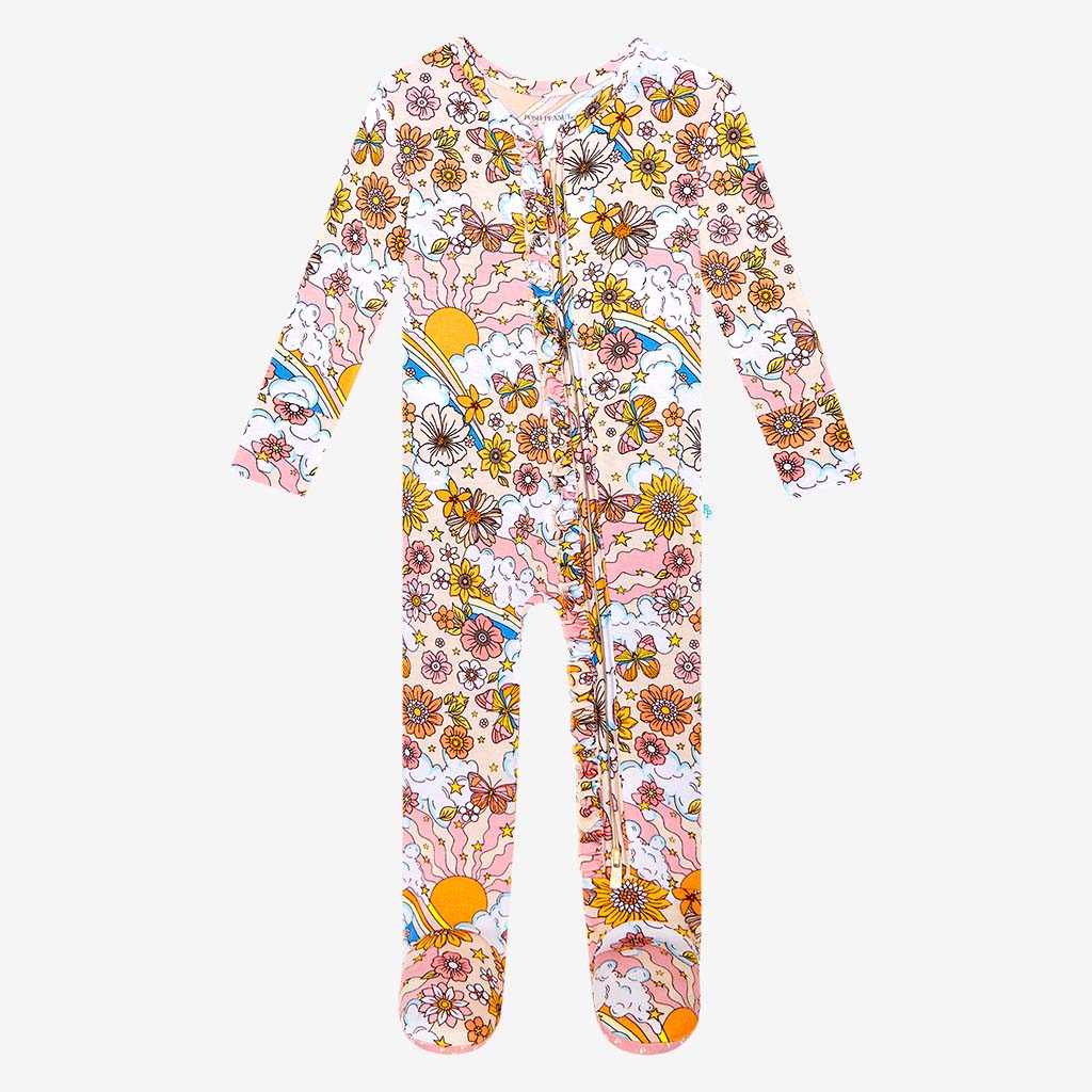 Dolly Footie Ruffled Zippered One Piece