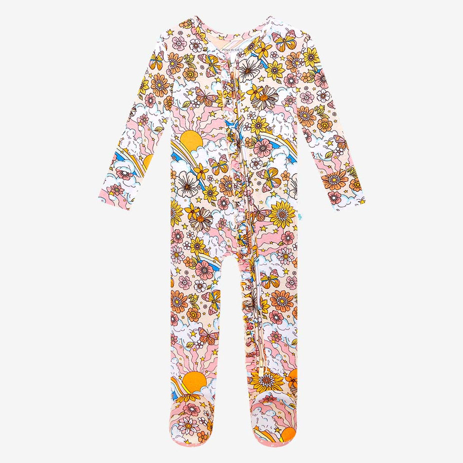Dolly Footie Ruffled Zippered One Piece