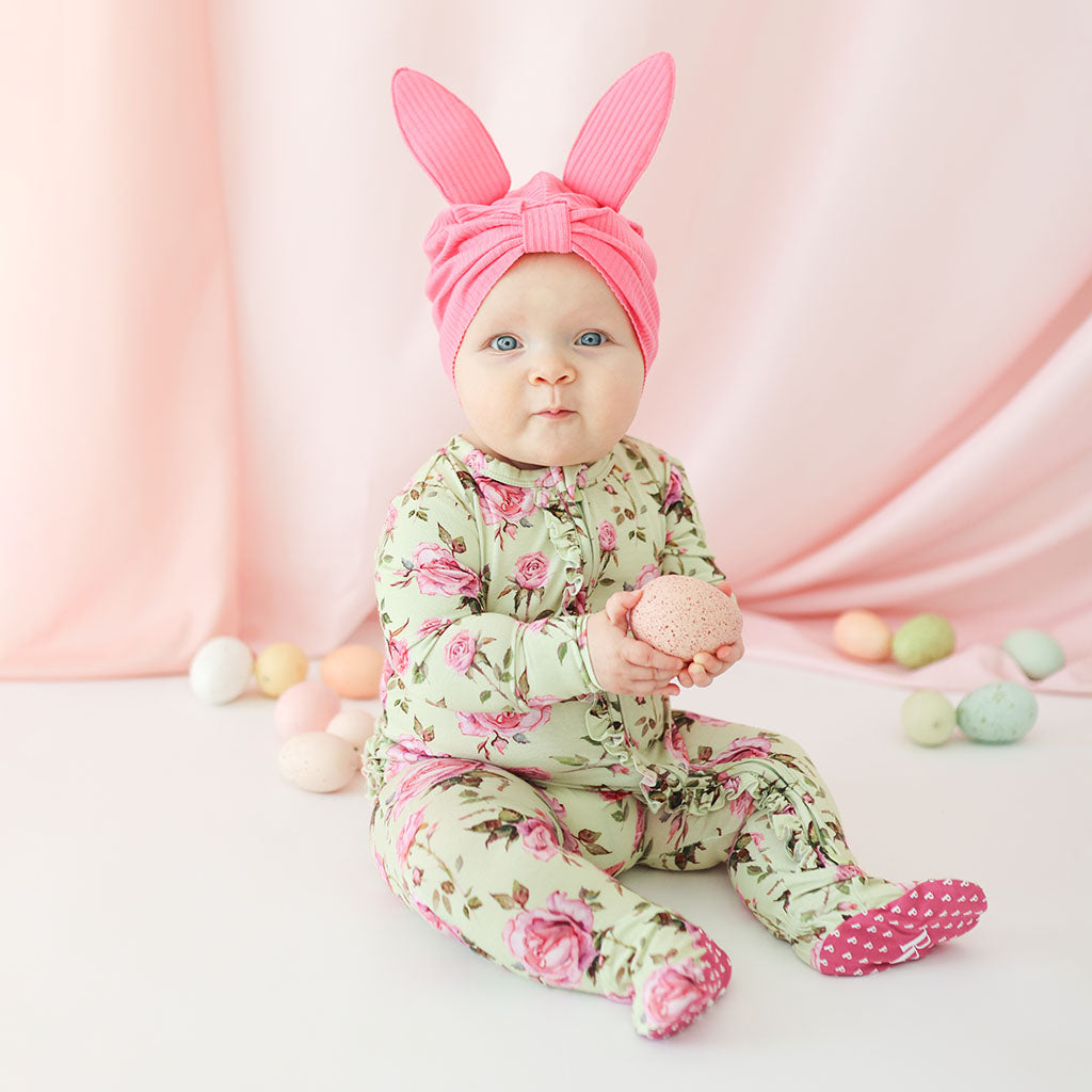 Izara Footie Ruffled Zippered One Piece
