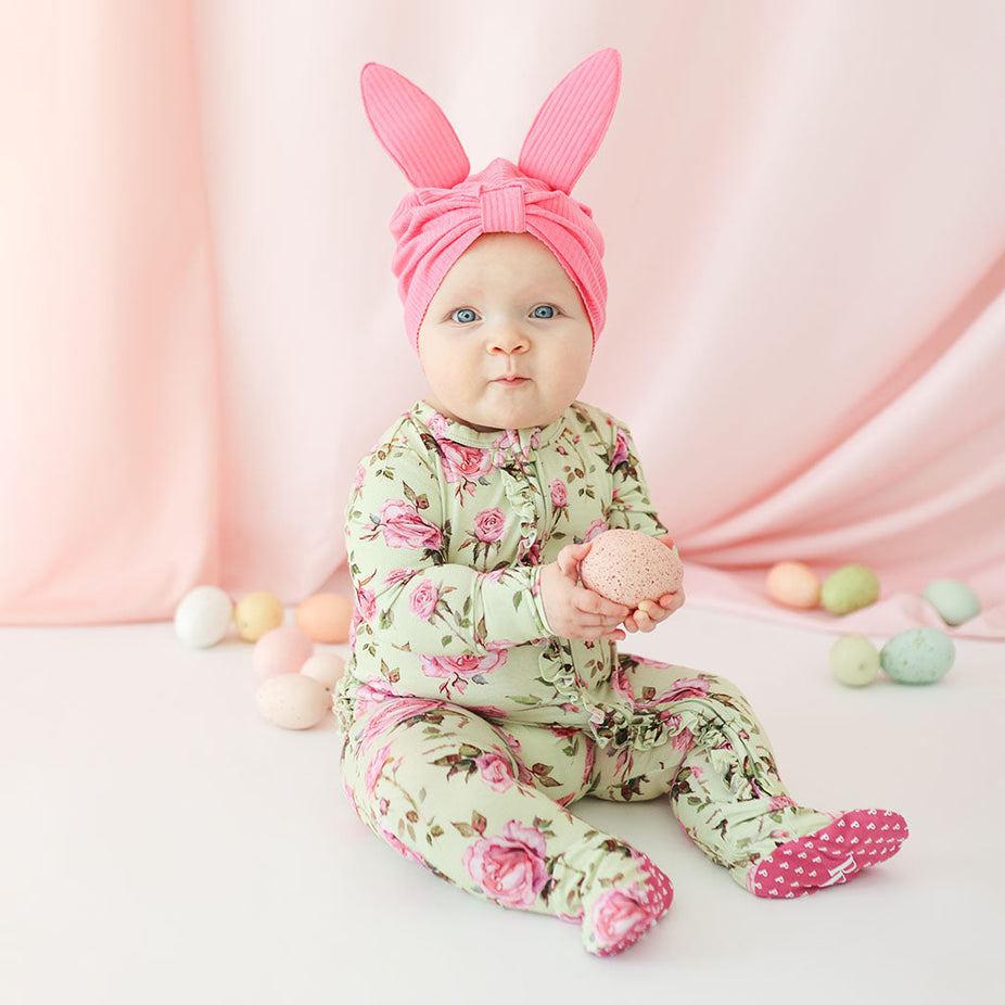 Izara Footie Ruffled Zippered One Piece