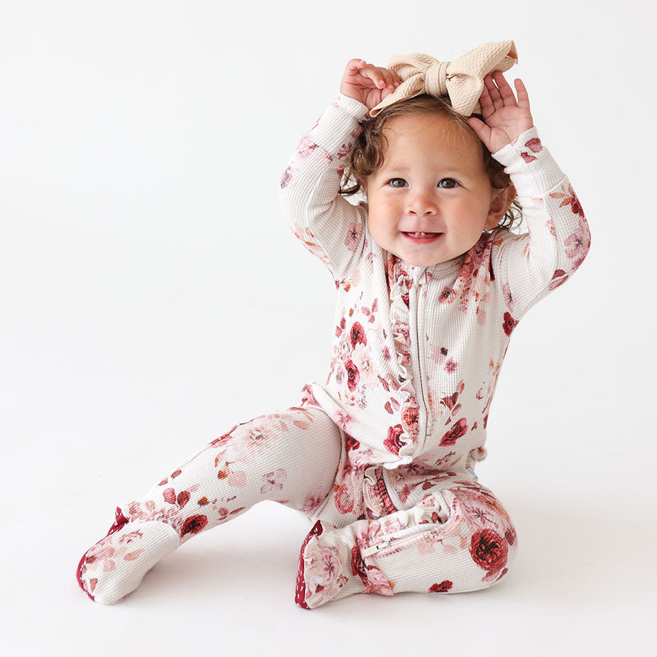 Khloe Footie Ruffled Zippered One Piece