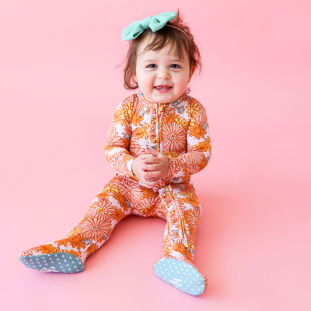 Laura Footie Ruffled Zippered One Piece