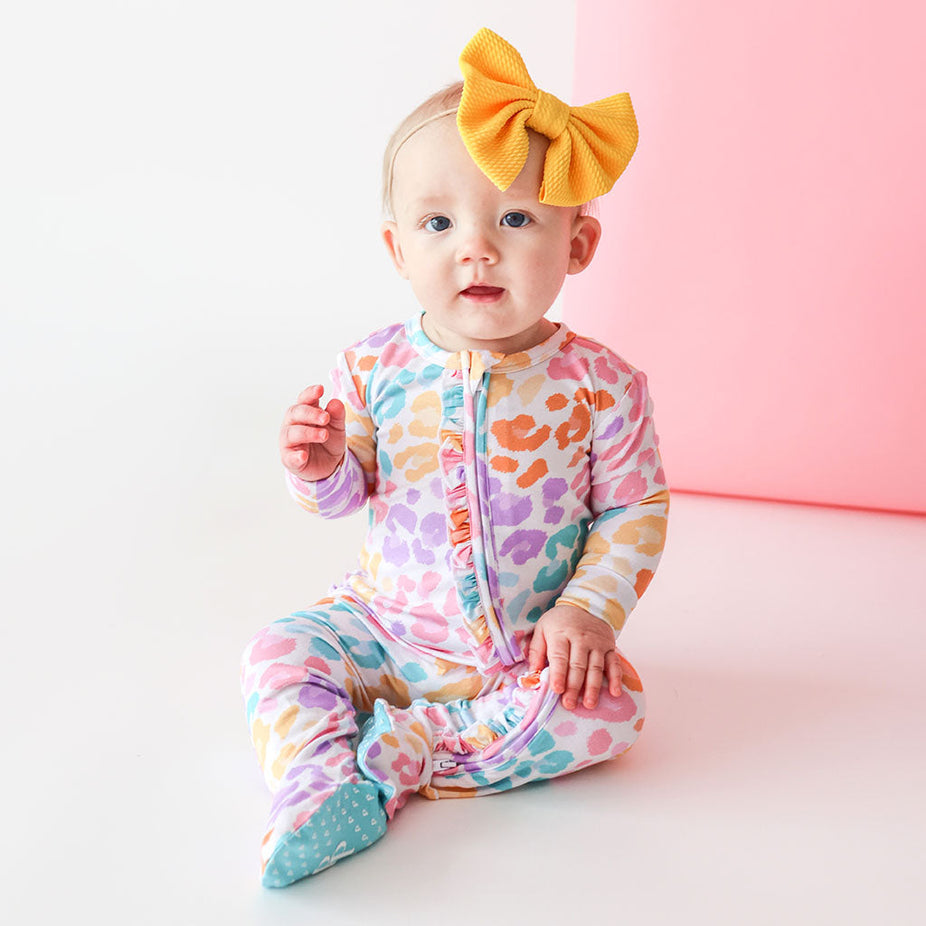 Mina Footie Ruffled Zippered One Piece