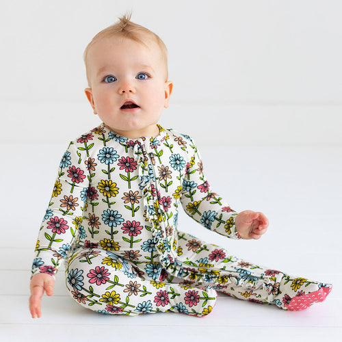 Maya Lynn Footie Ruffled Zippered One Piece