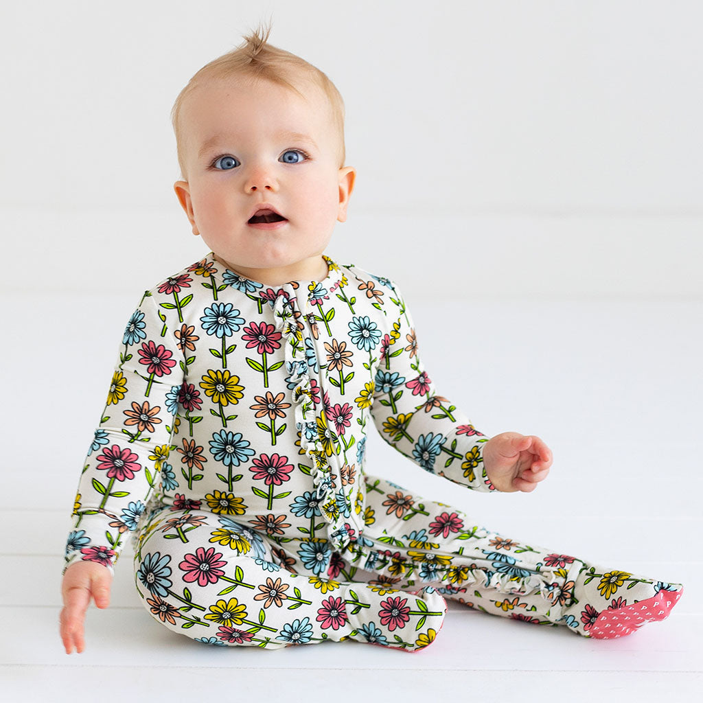 Maya Lynn Footie Ruffled Zippered One Piece
