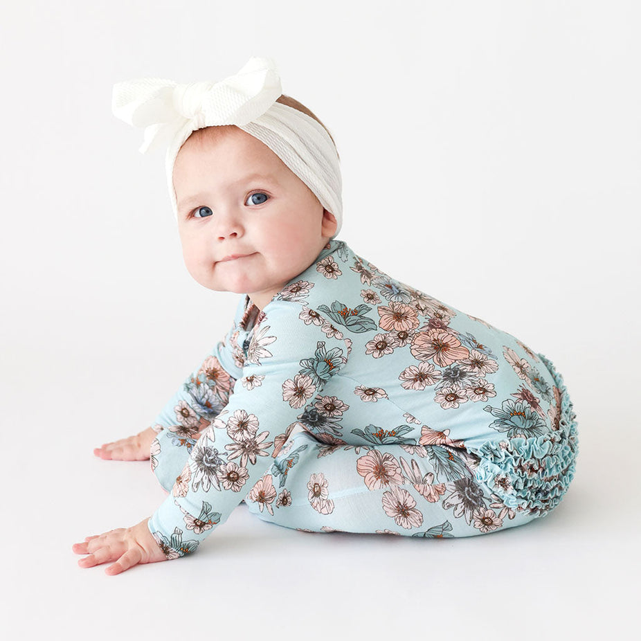 Natalie Footie Ruffled Zippered One Piece