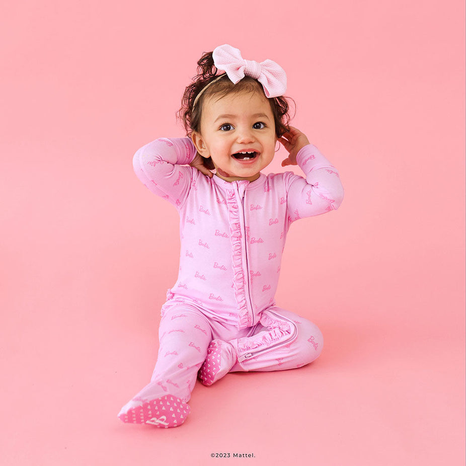Pastel Barbie™ Footie Ruffled Zippered One Piece