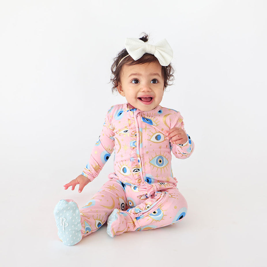 Posh Fiona Footie Ruffled Zippered One Piece