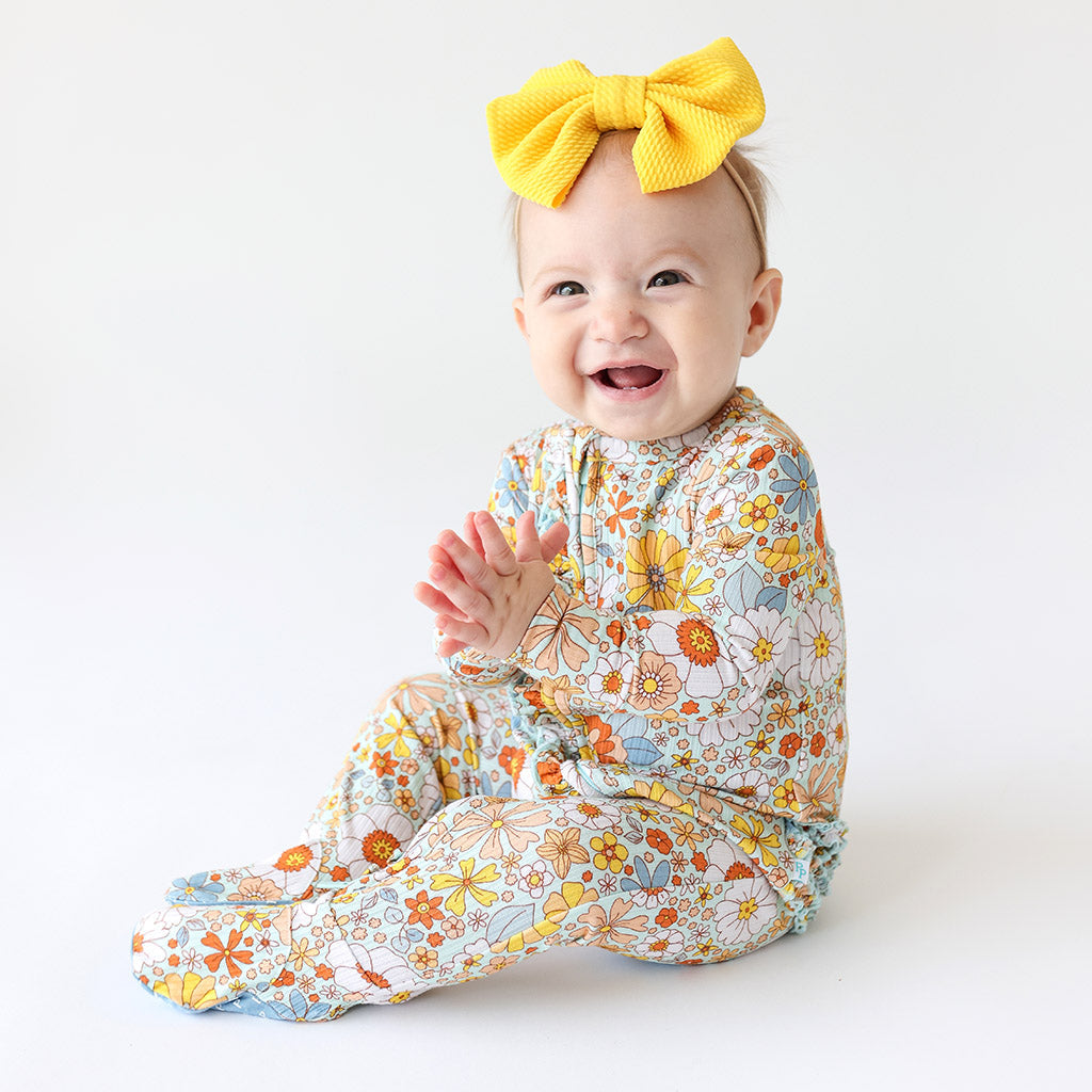 Ruth Footie Ruffled Zippered One Piece