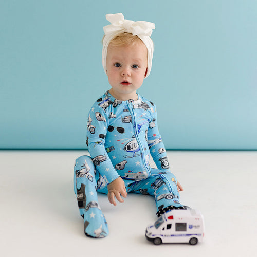 Law Enforcement Footie Zippered One Piece