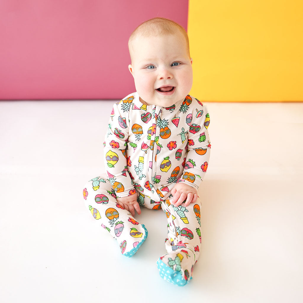 Fruity Summer Footie Zippered One Piece