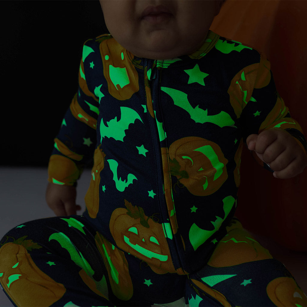 Spooky Pumpkins Footie Zippered One Piece