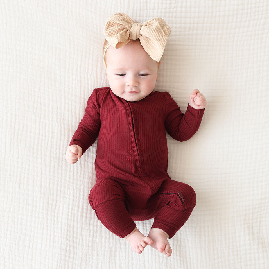 Dark Cherry Ribbed Convertible One Piece