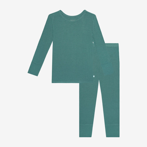 Ocean Teal Ribbed Classic Pajama Set