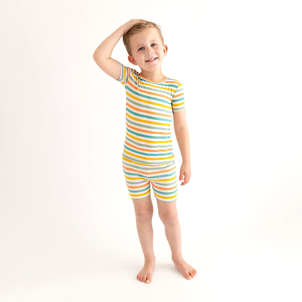 Popsicle Stripe Classic Pajama Short Set