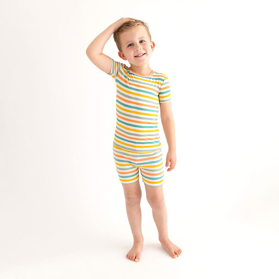 Popsicle Stripe Classic Pajama Short Set