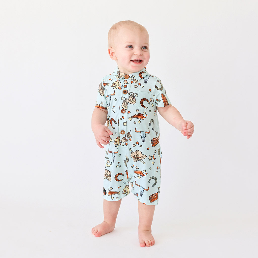 Casey Short Sleeve Collared Henley Shortall