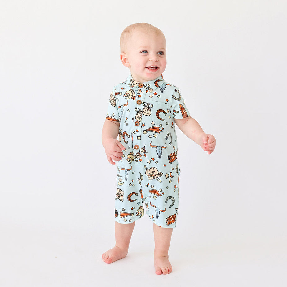 Casey Short Sleeve Collared Henley Shortall