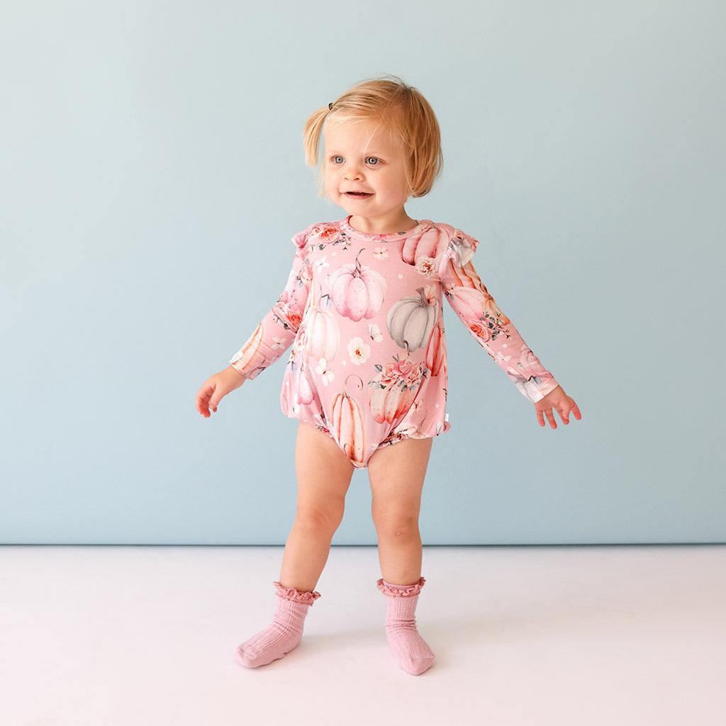 Talena Ruffled Long Sleeve Bubble Romper