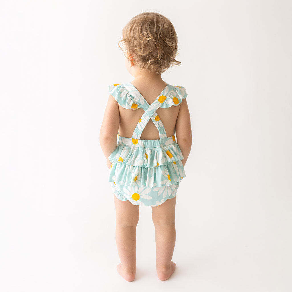 Carolyn Ruffled Strap Bubble Romper