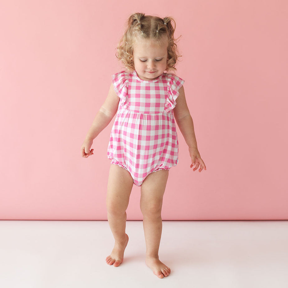 Summer Gingham Bubble Romper