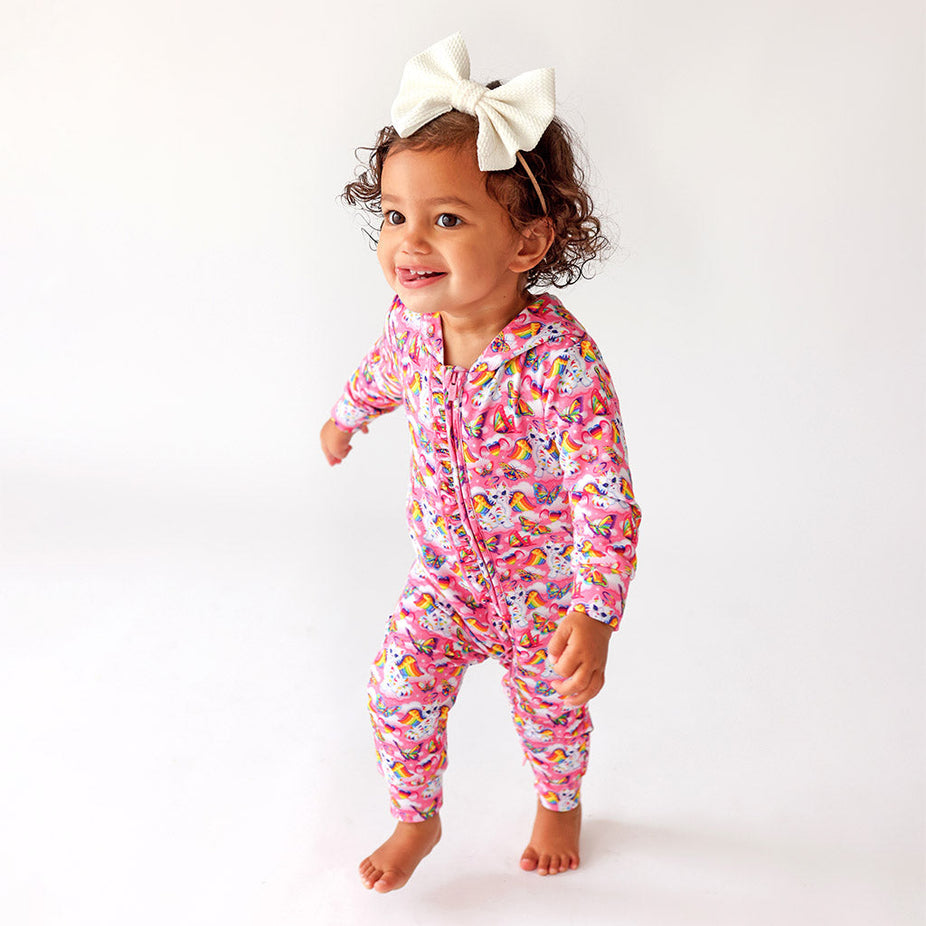 Lisa Frank® Angel Kitty™ French Terry Hooded Ruffle Romper