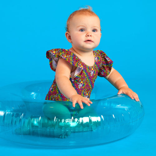 Lisa Frank® Hunter™ Ruffled Cap Sleeve One Piece Swimsuit