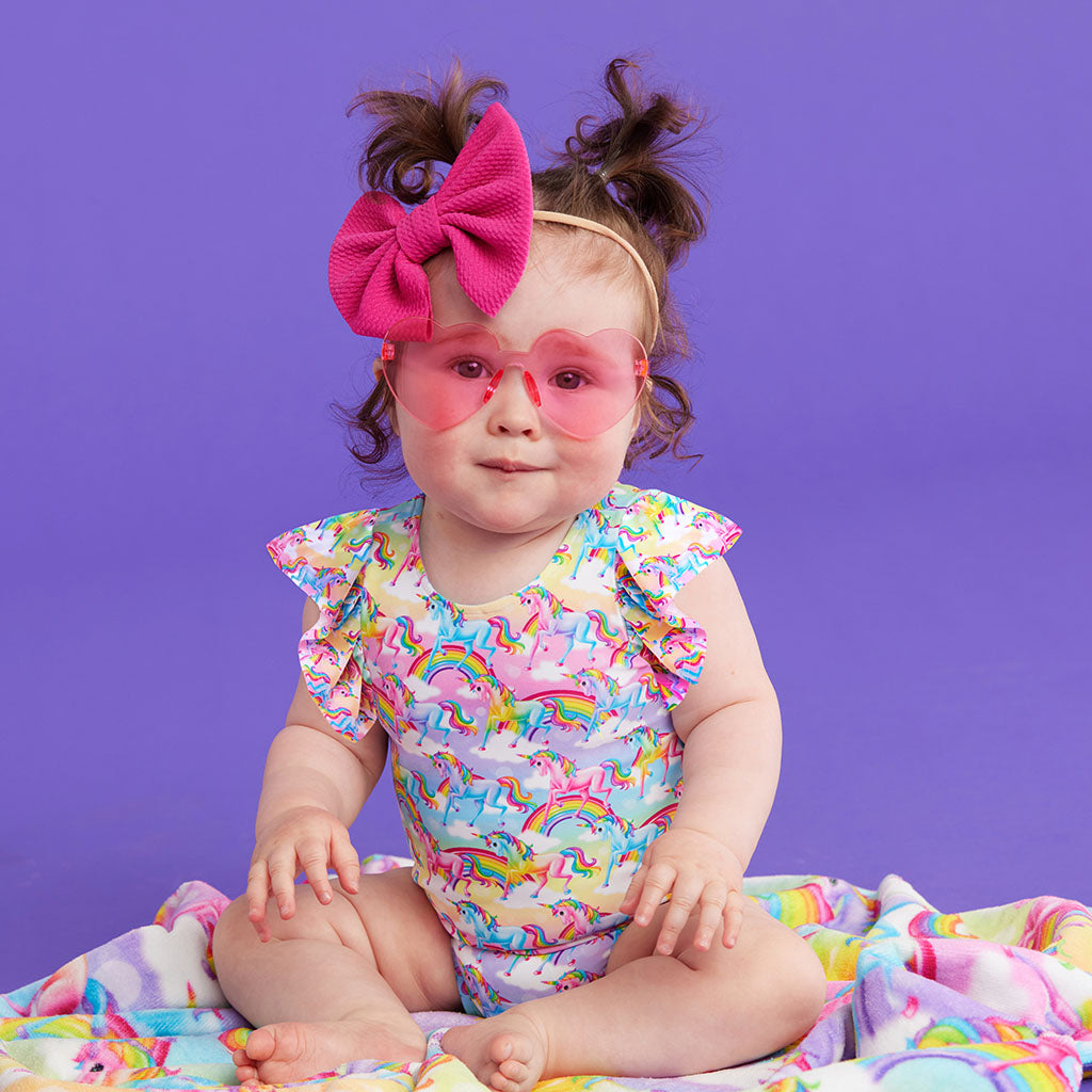 Lisa Frank® Markie™ Magic Ruffled Cap Sleeve One Piece Swimsuit