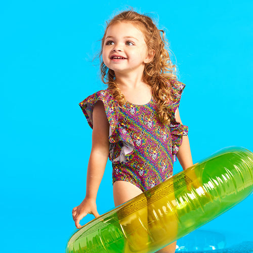 Lisa Frank® Hunter™ Flutter Sleeve One Piece Swimsuit