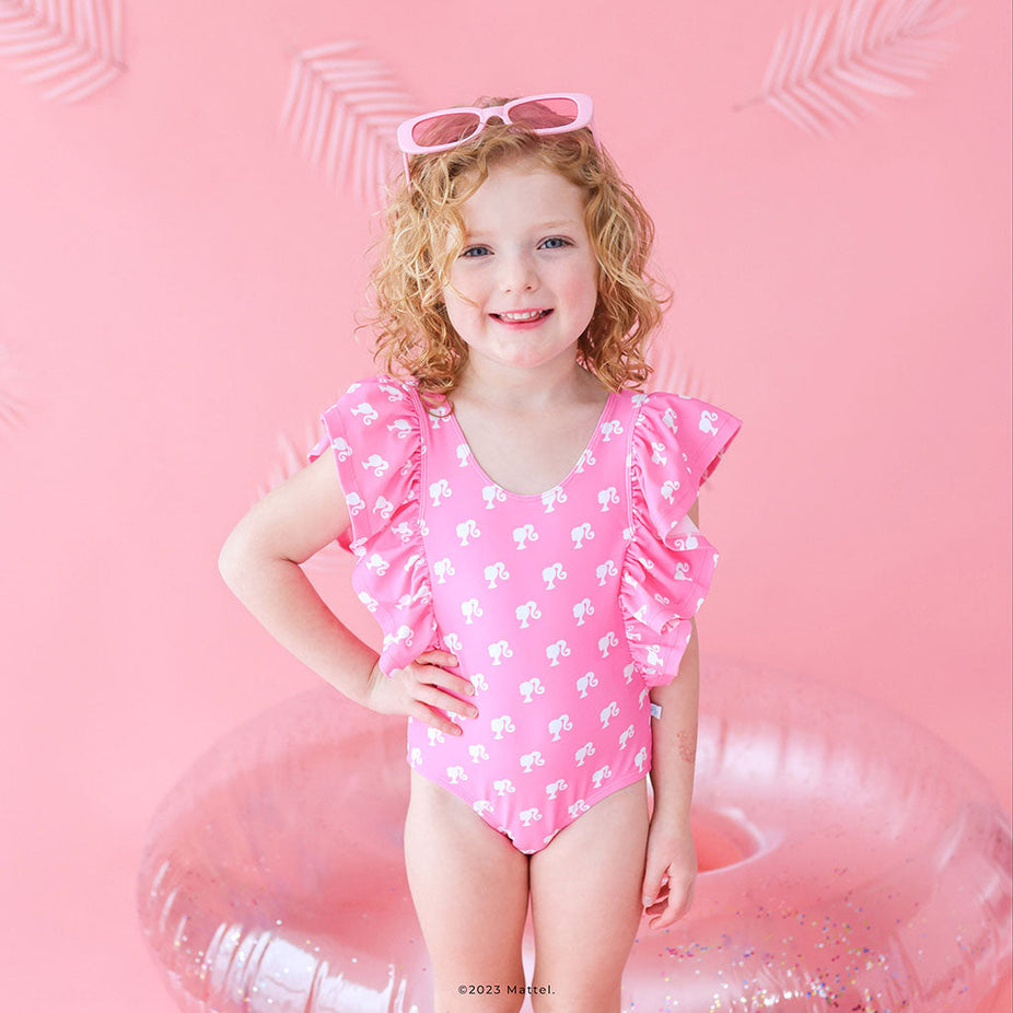 Posh Barbie™ Flutter Sleeve One Piece Swimsuit