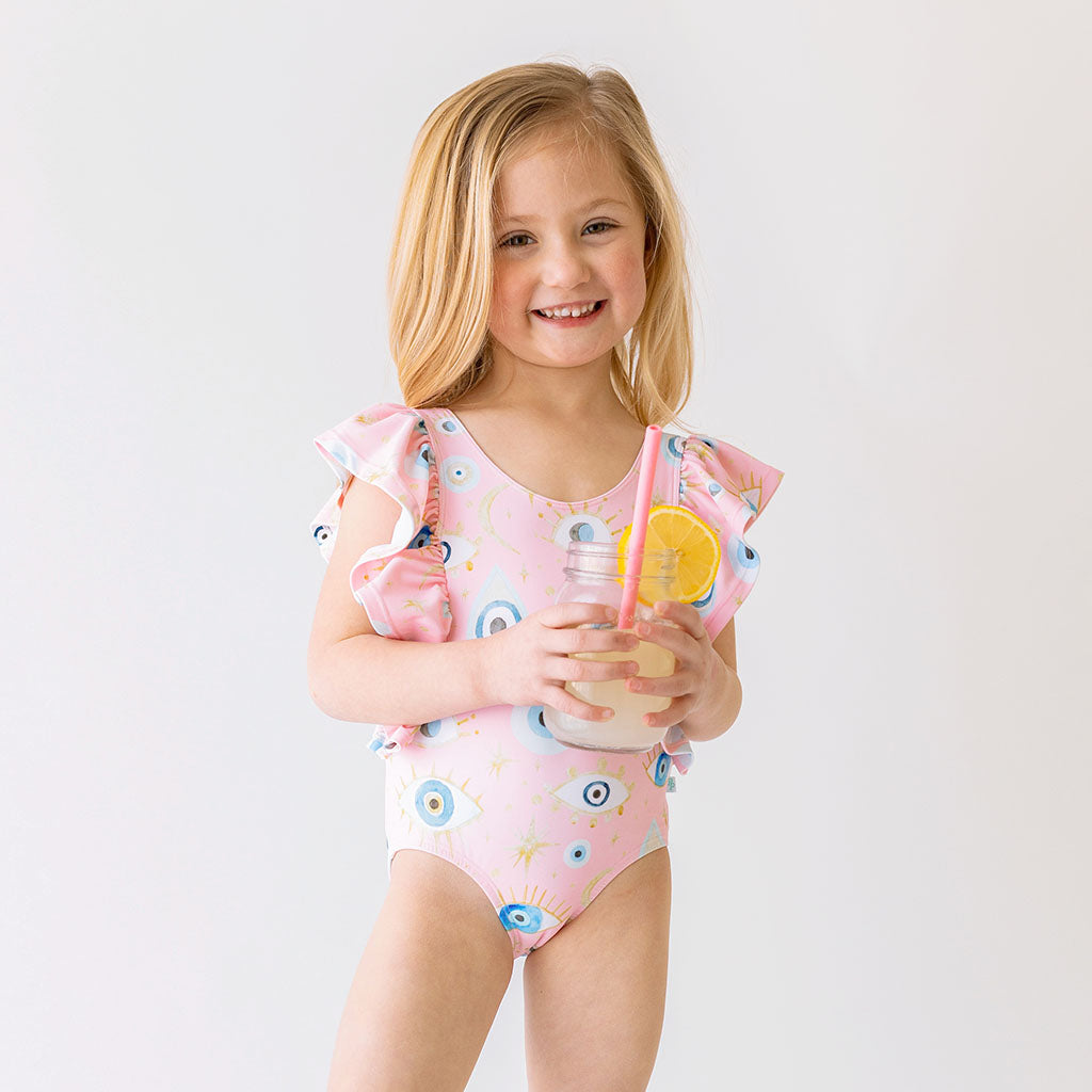 Posh Fiona Flutter Sleeve One Piece Swimsuit