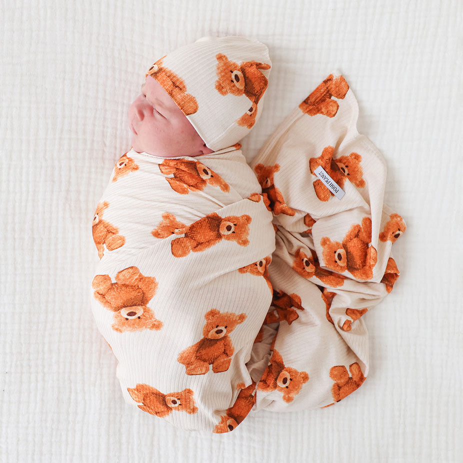 Freddy Teddy Swaddle Beanie Set
