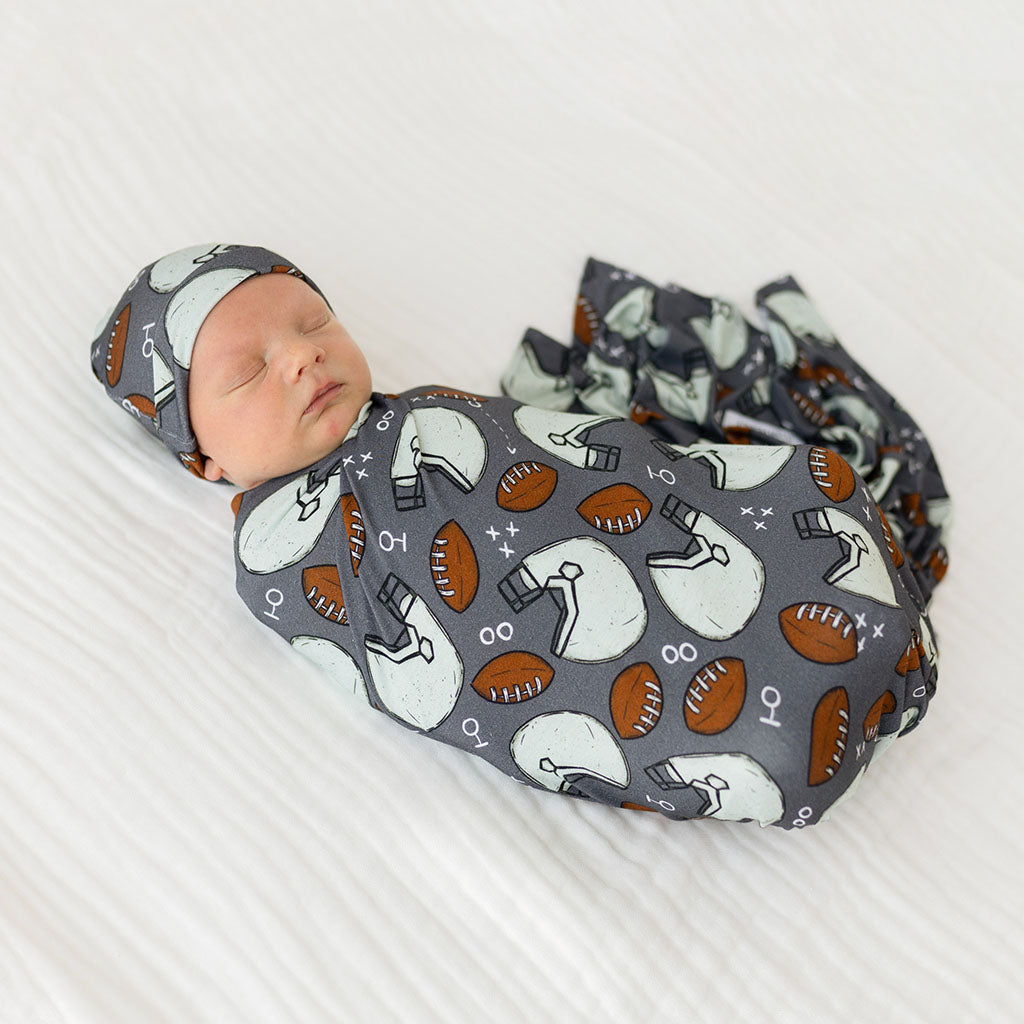 Posh Quarterback Swaddle Beanie Set